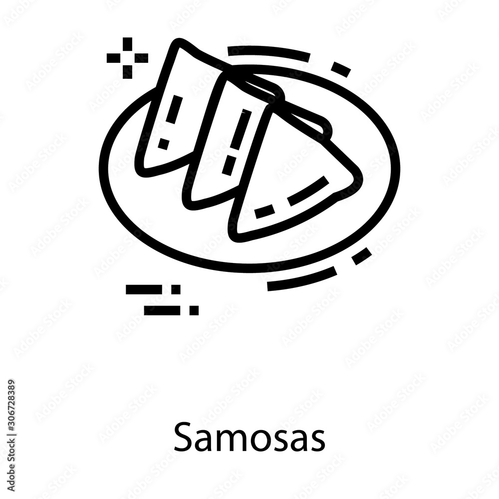 Samosas Plate Vector Samosas Plate Vector