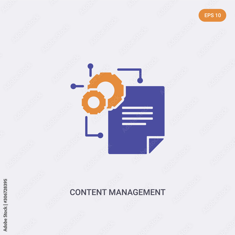 2 Color Content Management Concept Vector Icon Isolated Two Color Content Management Vector Sign Symbol Designed With Blue And Orange Colors Can Be Use For Web Mobile And Logo Eps 10 Stock