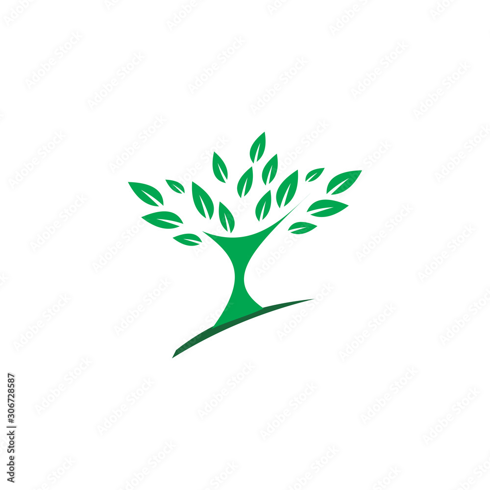 color modern tree logo design color modern tree logo design