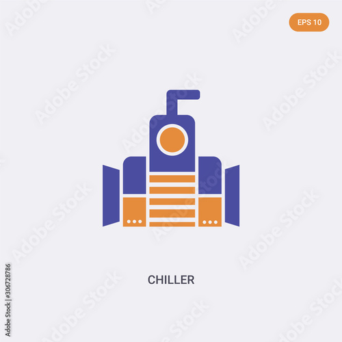 2 color Chiller concept vector icon. isolated two color Chiller vector sign symbol designed with blue and orange colors can be use for web, mobile and logo. eps 10.