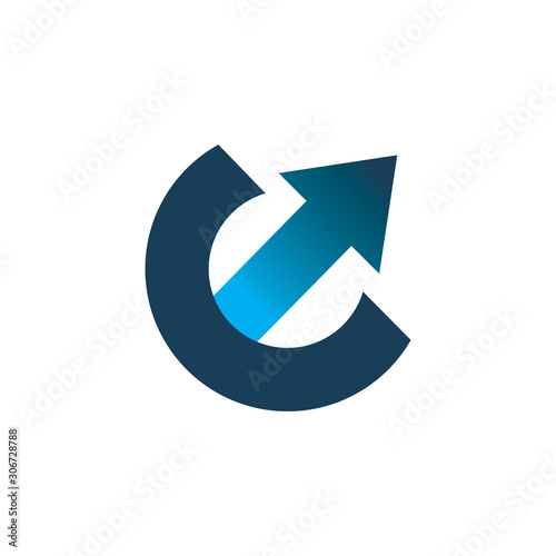 circle line arrow logo design