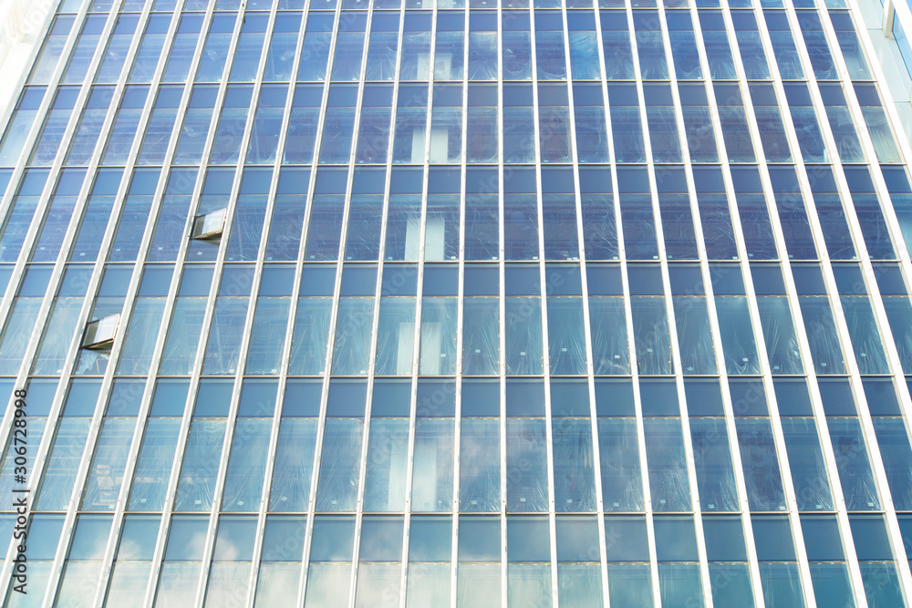 underside panoramic and perspective view to steel blue glass high rise building skyscrapers, business concept of successful industrial architecture underside panoramic and perspective view to steel blue glass high rise building skyscrapers, business concept of successful industrial architecture