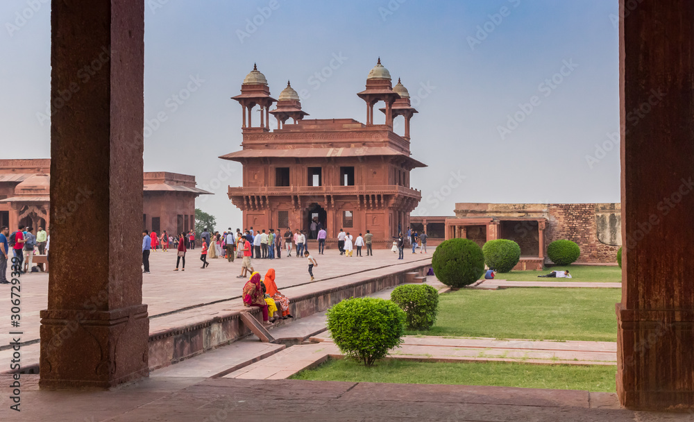 Historic architecture of the Fatehpur Sikri ghost city in Agra, India