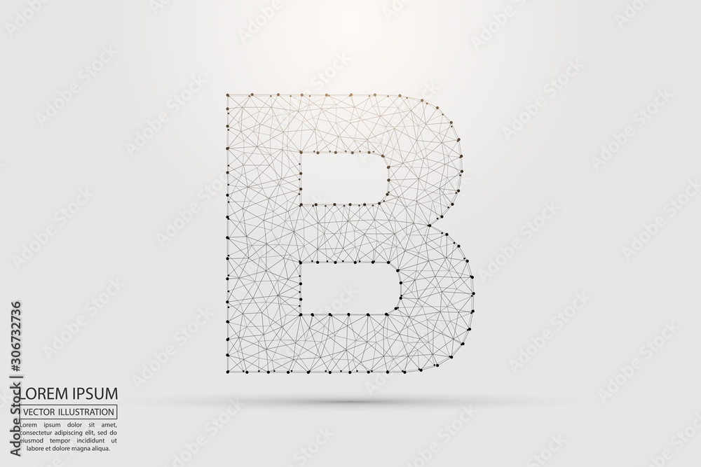 English letters abstract font consists 3d of triangles, lines, dots and connections. Vector illustration EPS 10. English letters abstract font consists 3d of triangles, lines, dots and connections. Vector illustration EPS 10.
