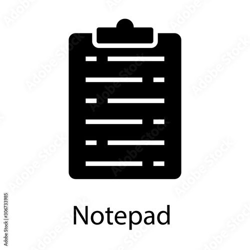  Notepad Glyph Vector 