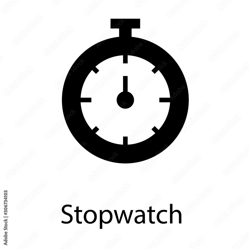 Stopwatch Glyph Vector Stopwatch Glyph Vector