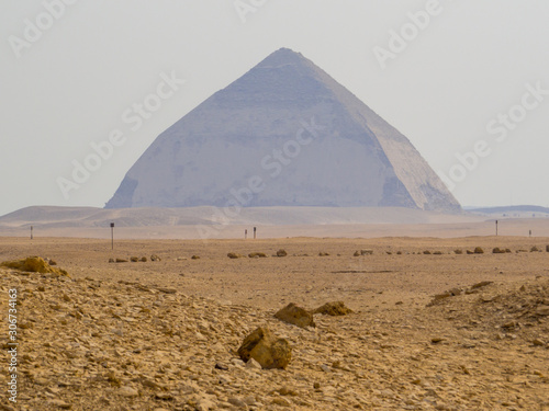 View of the Bent Pyramid in Dahshur necropolis, Cairo, Egypt photo