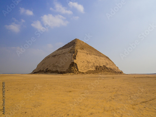 View of the Bent Pyramid in Dahshur necropolis  Cairo  Egypt