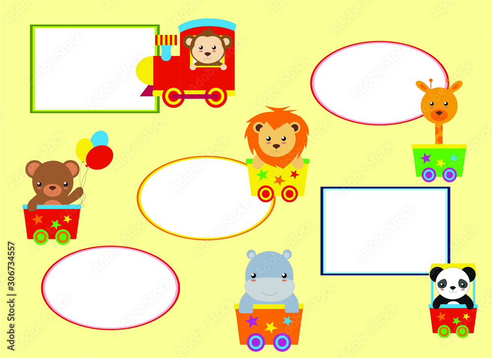 Fototapeta premium Schedule lessons for children, child development, learning, animals