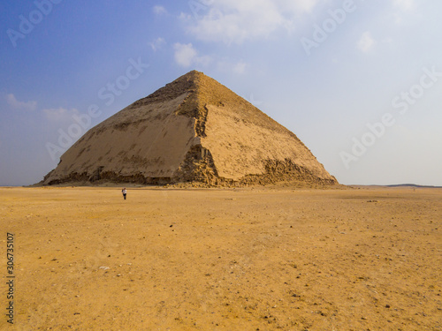 View of the Bent Pyramid in Dahshur necropolis  Cairo  Egypt