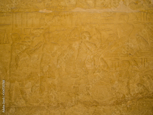 Decorations in the interior of the Funerary complex of Djoser and the Step Pyramid  Saqqara  south Cairo  Egypt