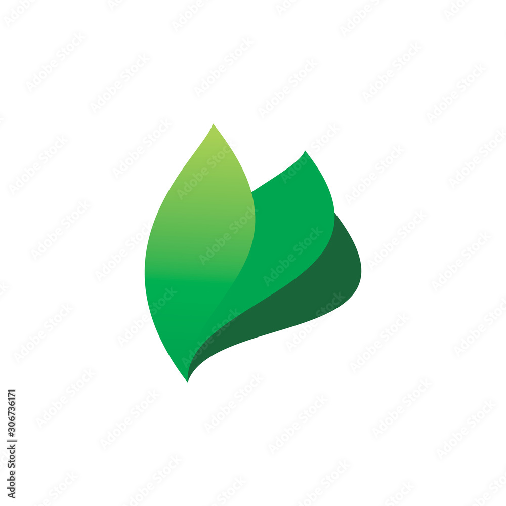 leaf green color logo design leaf green color logo design
