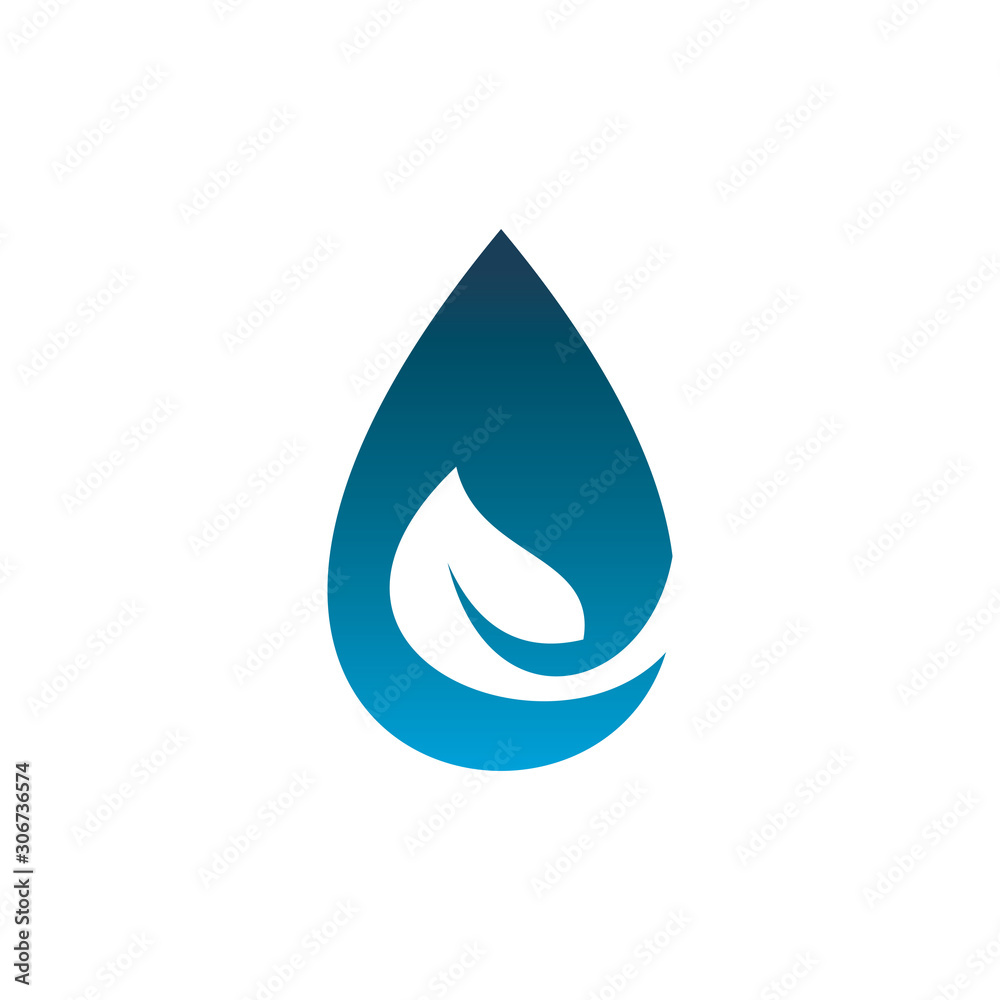Fototapeta premium water drop nature leaf logo design