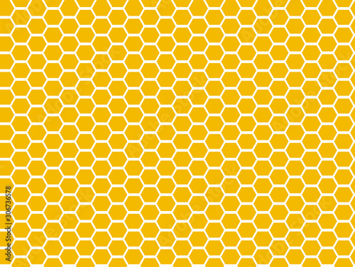 Honeycomb honey yellow and white seamless pattern Vector hexagons of geometric shapes mosaic background