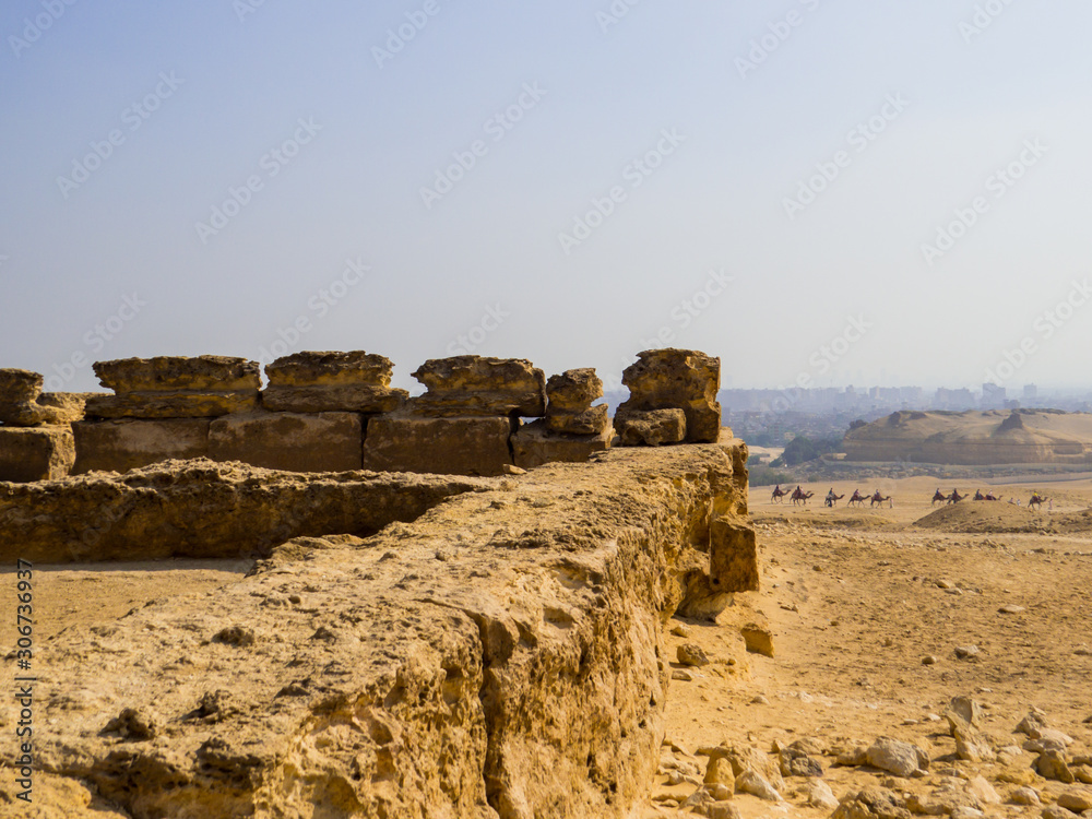 View of the Funerary Temple of Khafre, Giza Necropolis, Cairo, Egypt View of the Funerary Temple of Khafre, Giza Necropolis, Cairo, Egypt