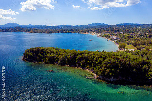 Aerial view on Dassia on Corfu island in Greece © eugenegg