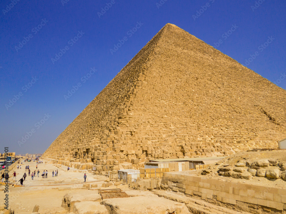 View of the Great Pyramid of Giza. In Cairo, Egypt View of the Great Pyramid of Giza. In Cairo, Egypt