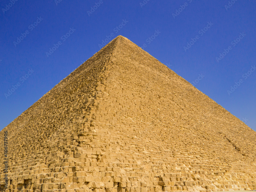 View of the Great Pyramid of Giza. In Cairo, Egypt View of the Great Pyramid of Giza. In Cairo, Egypt
