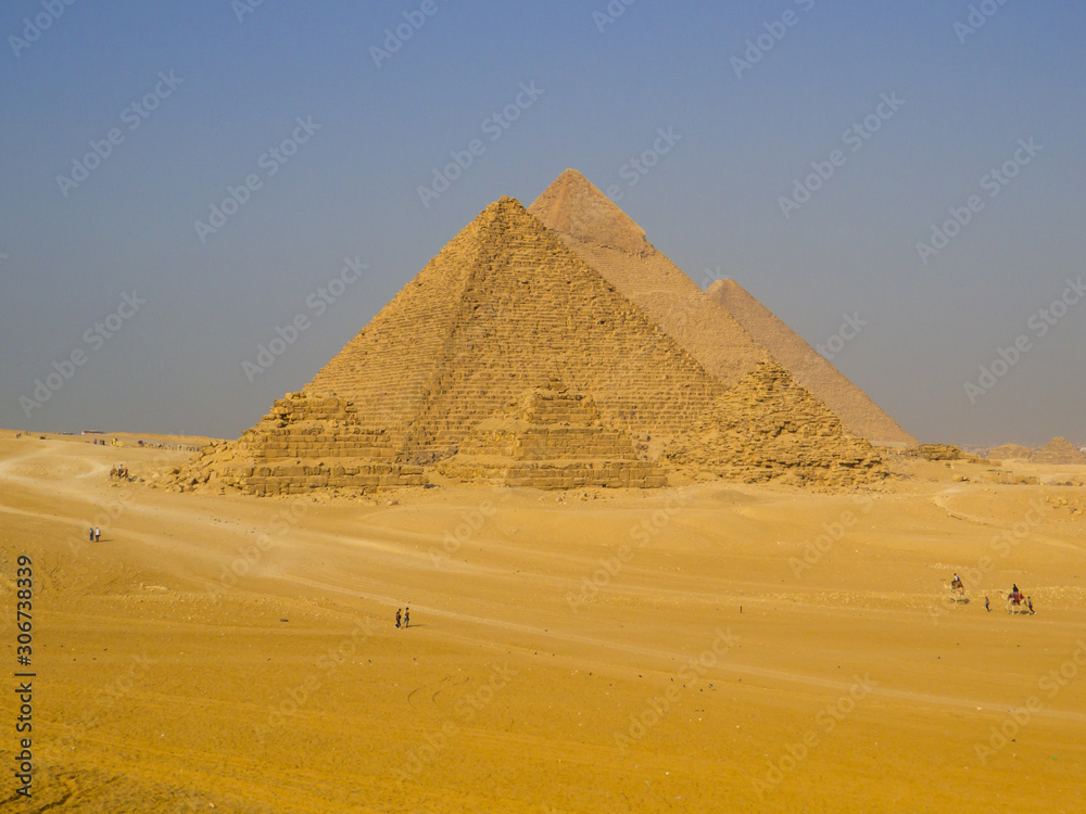 View of the Pyramids of Giza. In Cairo, Egypt View of the Pyramids of Giza. In Cairo, Egypt