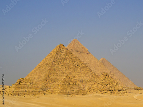 View of the Pyramids of Giza. In Cairo  Egypt