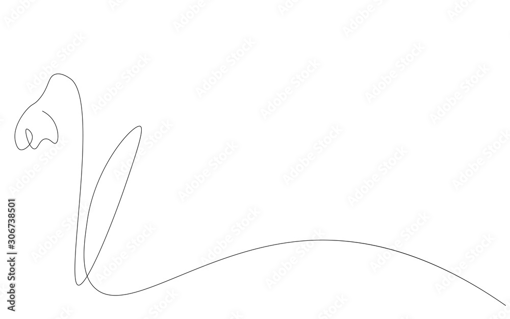 Spring flowers background continuous line drawing. Vector illustration Spring flowers background continuous line drawing. Vector illustration