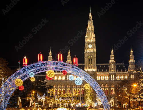 Photography Christmas market at Rathaus in Wien, Austria