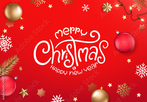 Winter season holidays red greeting card