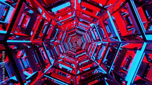 rotating neon Octagon creat...