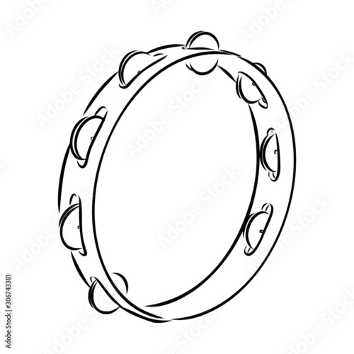 vector illustration of tambourine 