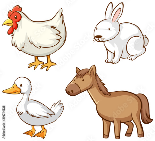 Isolated picture of farm animals