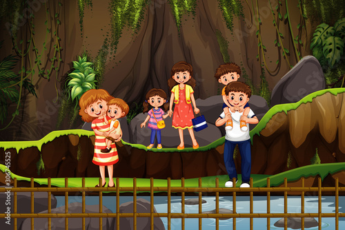 Scene with family in the park
