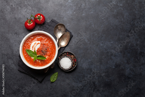 Cold gazpacho soup