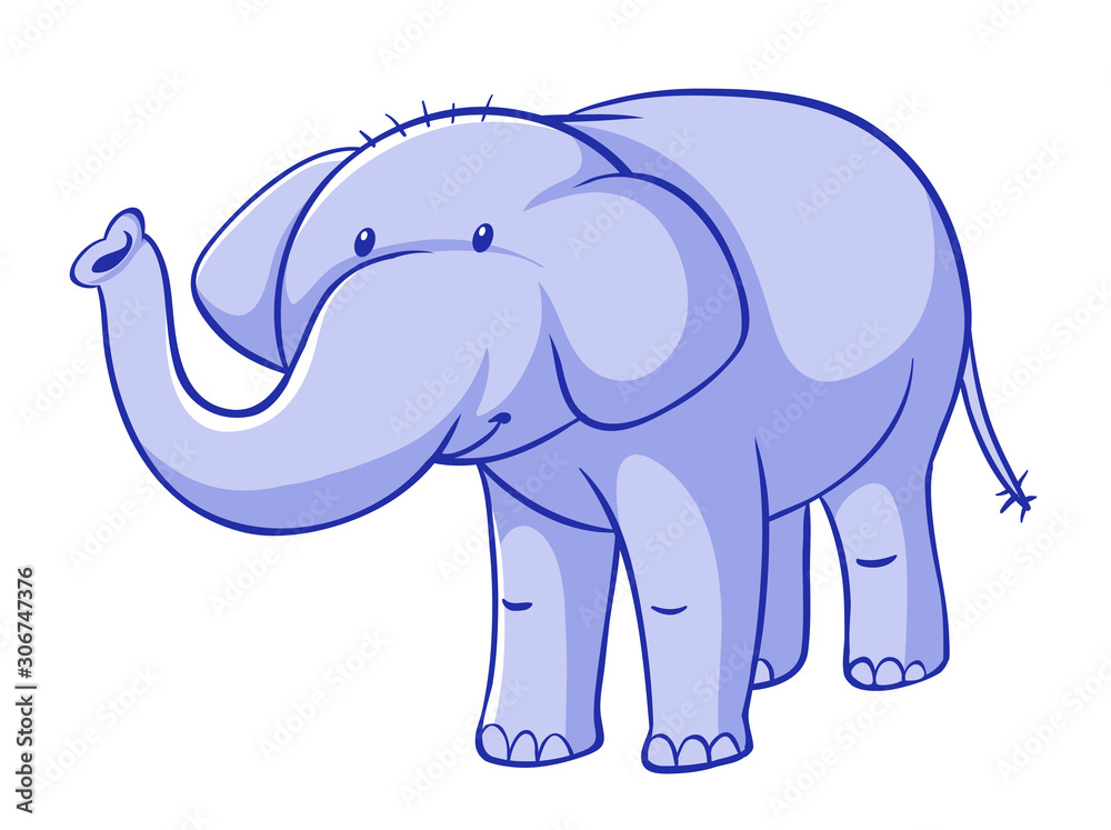 Obraz premium Blue elephant on white background