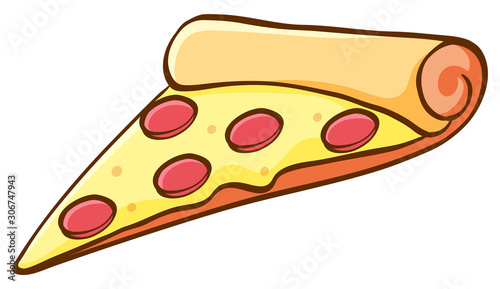 Slice of pizza on white background