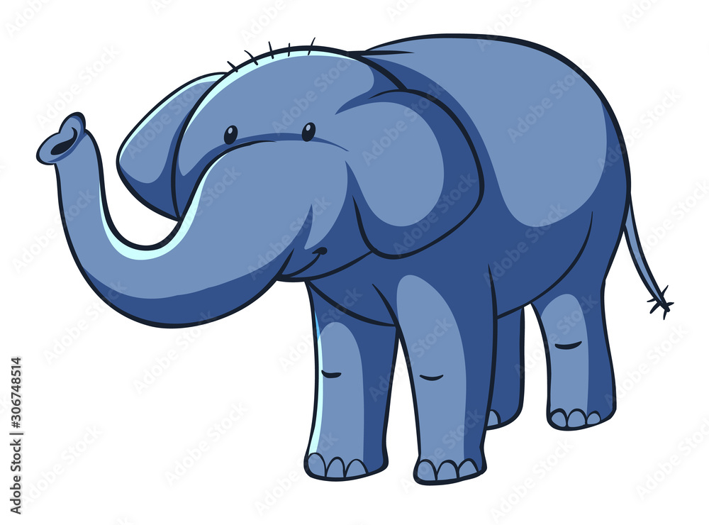 Isolated picture of blue elephant Isolated picture of blue elephant