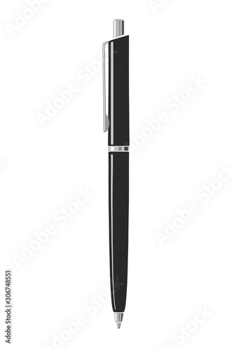 Black vector pen isolated on white background
