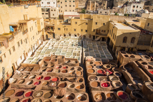 tanning pits in Fez, Morocoo