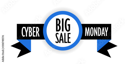 cyber monday sticker big sale advertisement special offer concept holiday online shopping discount badge horizontal vector illustration