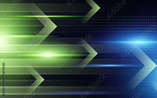 Trendy gradient colors background with light shine element and arrow movement speed shapes. Minimal concept vector design for use wallpaper, theme, presentation, website, cover, banner