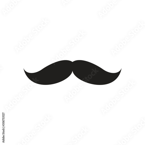 Facial hair mustache flat vector icon for apps and websites