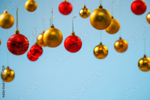 Group of shiny christmas balls