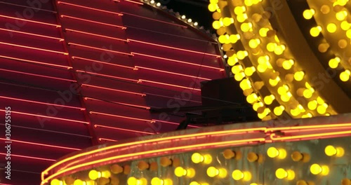 Light bulb and neon close crop of a casino marquee