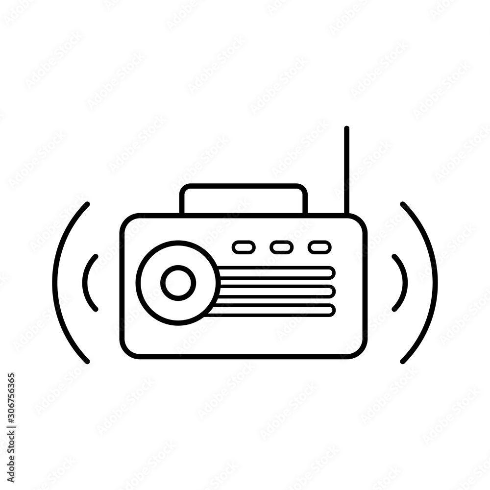 Radio icon on white background. Vector illustration. Radio icon on white background. Vector illustration.