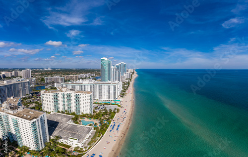 Aerial view beach panorama of Miami Beach, panorama stitched from 9 photos © rodphotography