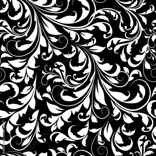 seamless pattern in classic style, baroque ornament