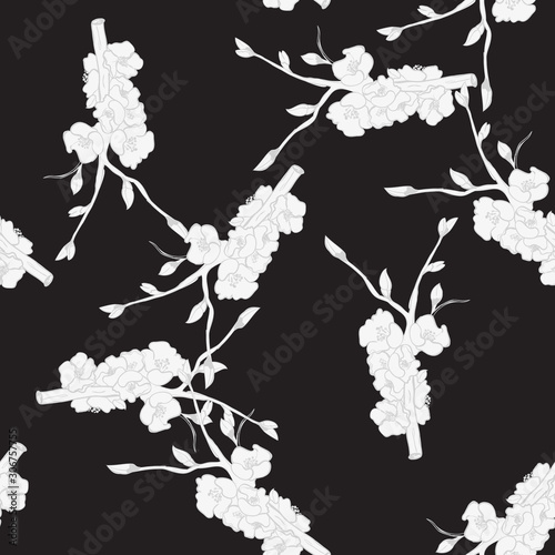 Vintage brunch gold collection for wallpaper design. Seamless vintage background. Botanical illustration. Spring floral texture. 