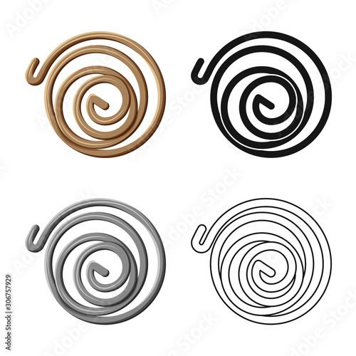 Isolated object of coil and detail logo. Graphic of coil and metal stock symbol for web.
