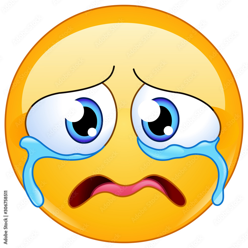 sad crying emoticon Stock Vector | Adobe Stock
