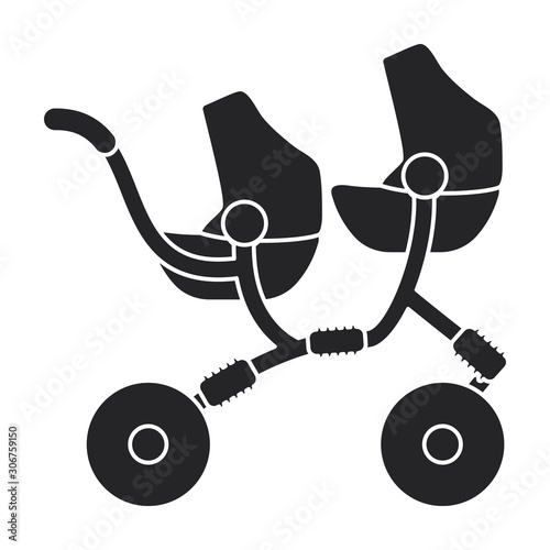 Carriage vector icon. Black vector icon isolated on white background carriage.