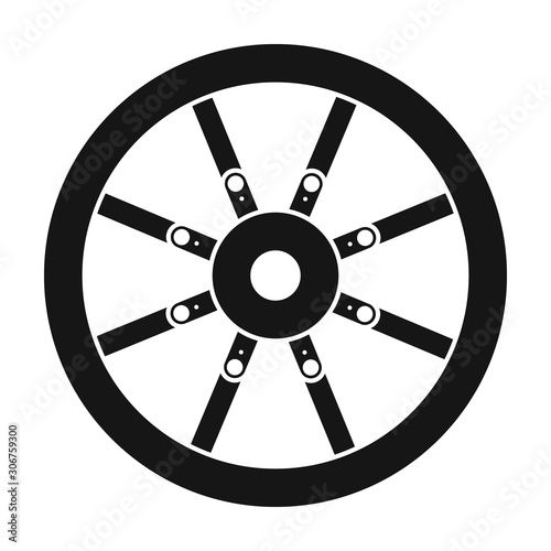 Wheel of cart vector icon.Black vector icon isolated on white background wheel of cart.